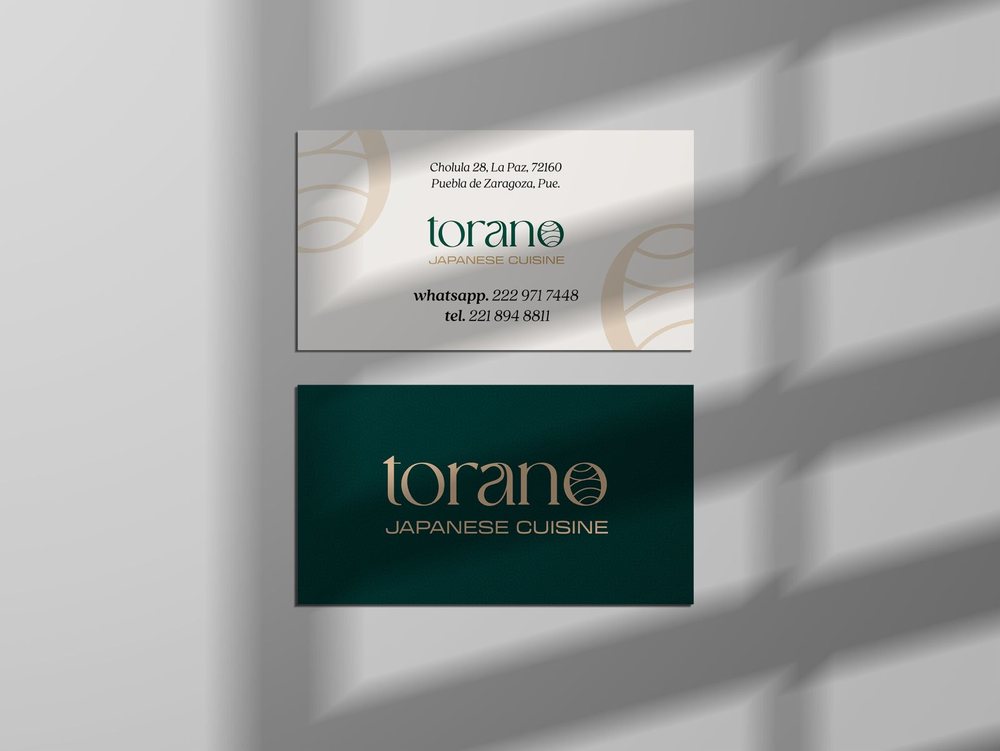 Torano business cards, both sides